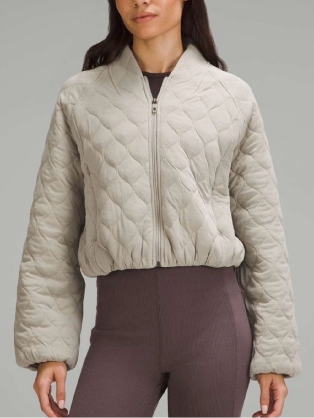 Lululemon Quilted Bomber Jacket Riverstone Size 10